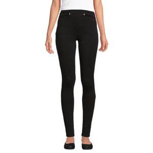 Lands End 12P PETITE Mid Rise Pull-on skinny jeans black (C2)